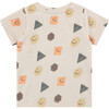 Crew Neck Short Sleeve All-Over Basic Graphic Print T-Shirt, Chalk - T-Shirts - 2