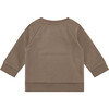 Crew Neck Long Sleeve Ribbed Cuff 'Smile' Graphic Print Sweatshirt, Brown - Sweatshirts - 2