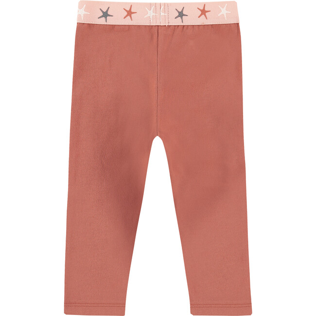 Brick Toned Contrast Waistband Leggings, Gravel