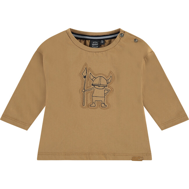 Viking Graphic Long Sleeve Tee Shirt, Gold