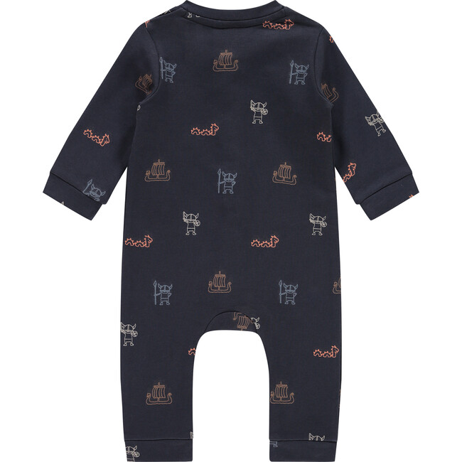 All-Over Viking Graphic Romper, Navy And Multicolors - Rompers - 2