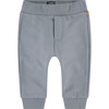Elastic Waist Cuffed Hem Sweatpants, Ashy Blue - Sweatpants - 1 - thumbnail