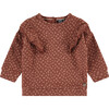 Ruffle Long Sleeve Shirt, Rust - Shirts - 1 - thumbnail