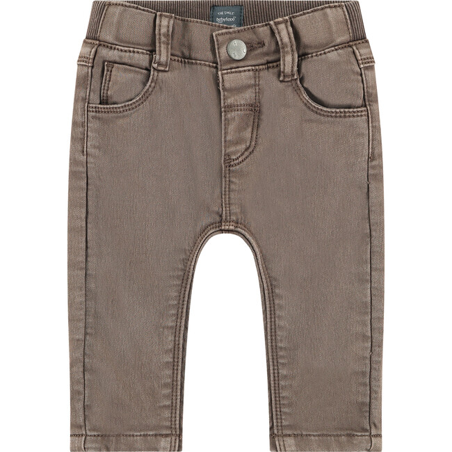 Lush Straight Cut Buttoned Jeans, Brown