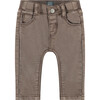 Lush Straight Cut Buttoned Jeans, Brown - Jeans - 1 - thumbnail