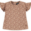 Flutter Sleeve All-Over Floral Graphic Print T-Shirt, Wood - T-Shirts - 1 - thumbnail