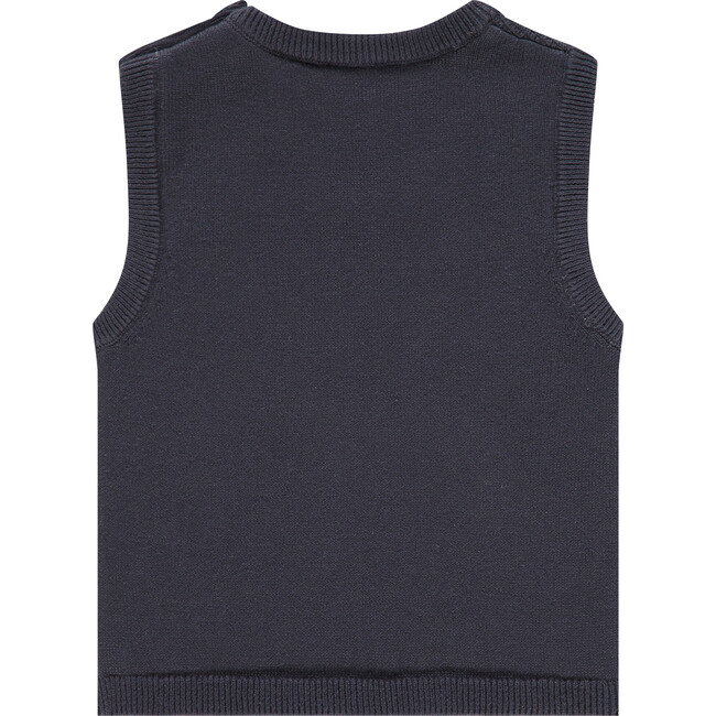 2-Buttoned Shoulder Vest, Navy - Vests - 2