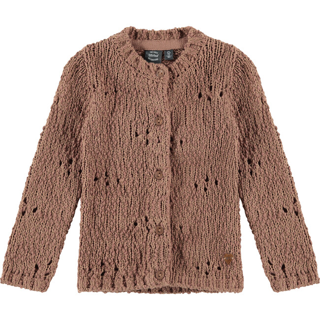 Knit Intricate Eyelet Cardigan, Wood