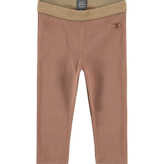 Contrast Waistband Leggings, Wood