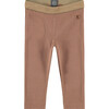 Contrast Waistband Leggings, Wood - Leggings - 1 - thumbnail