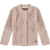 Knit Intricate Eyelet Cardigan, Blush - Cardigans - 1 - thumbnail