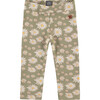 All-Over Graphic Daisy Flower Print Leggings, Army - Leggings - 1 - thumbnail