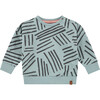 Crew Neck Abstract Stripe Graphic Print Sweatshirt, Lake - Sweatshirts - 1 - thumbnail