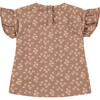 Flutter Sleeve All-Over Floral Graphic Print T-Shirt, Wood - T-Shirts - 2