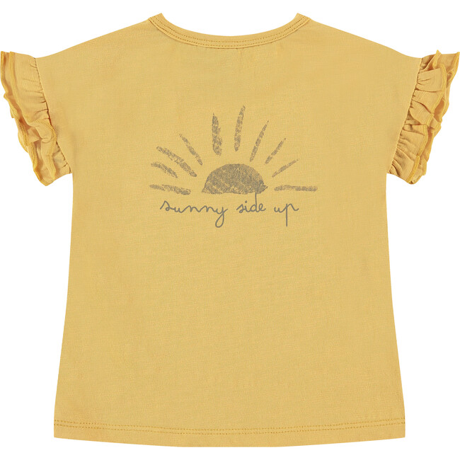 Flutter Sleeve Flower Graphic Print T-Shirt, Sun - T-Shirts - 2