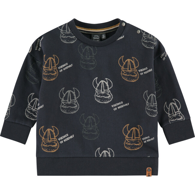 Vikings Printed Pullover, Navy