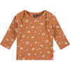 All-Over Floral Print Long Sleeve Tee Shirt, Orange - T-Shirts - 1 - thumbnail