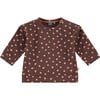 All-Over Floral Print Long Sleeve Sweatshirt, Brown - Sweatshirts - 1 - thumbnail