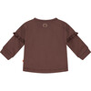 Floral Print Long Sleeve Tee Shirt, Brown - T-Shirts - 2