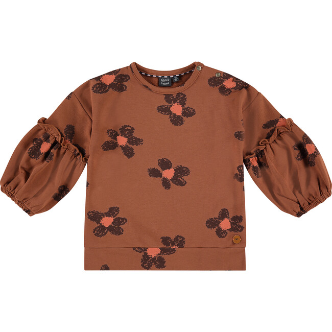 Floral Top, Brown - Shirts - 1