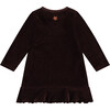 Long Sleeve Dress, Brown - Dresses - 2