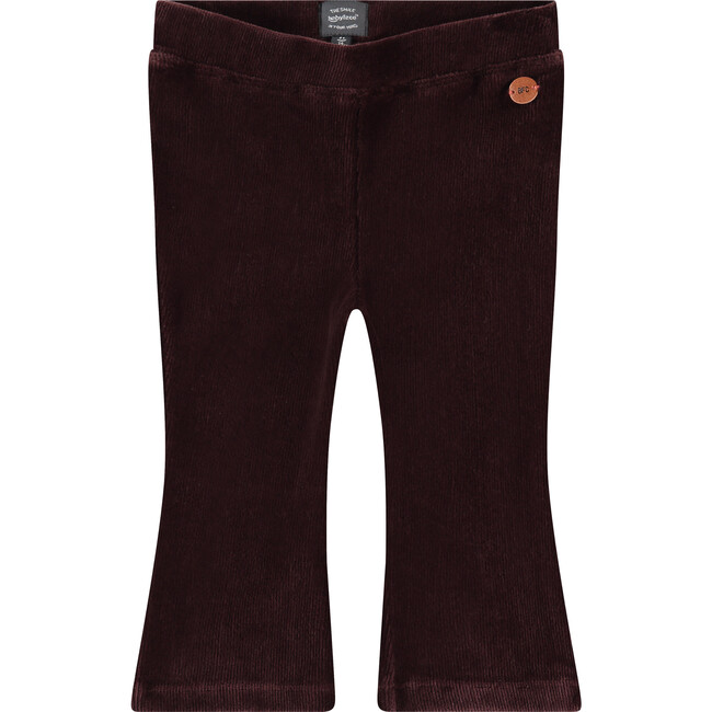 Retro Style Flare Leg Velvet Pants, Brown