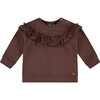 Ruffle Top, Brown - Shirts - 1 - thumbnail