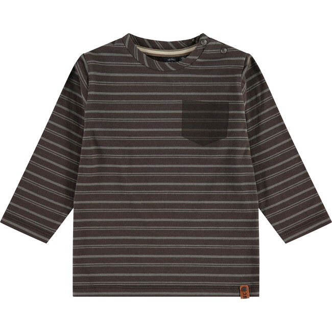 Long Sleeve Striped Pocket Shirt, Army