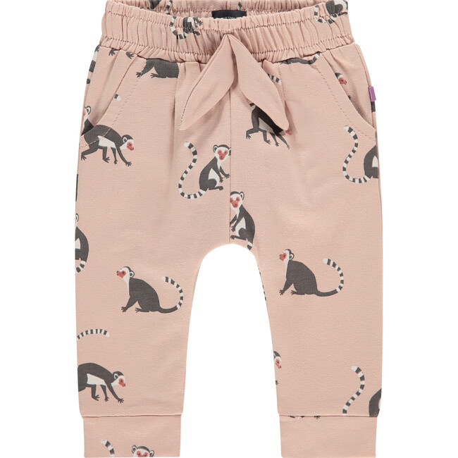 All-Over Lemur Graphic Sweatpants, Baby Pink - Sweatpants - 1