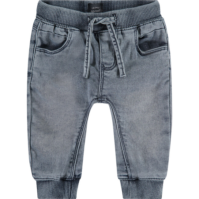 Denim Drawstring Joggers, Blue Grey