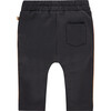 Single Back Pocket Striped Accent Sweatpants, Navy And Multicolors - Sweatpants - 2 - thumbnail