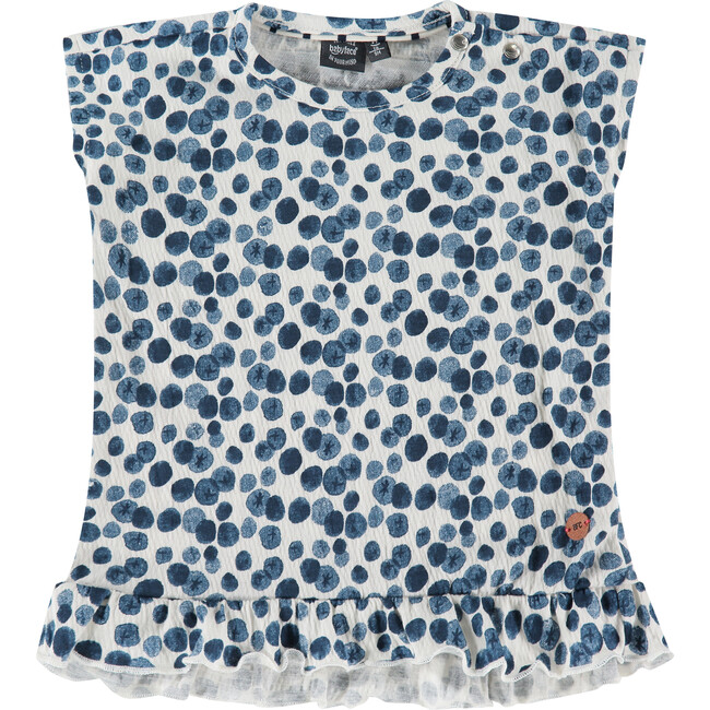 Polka Dot Top, Blue - Shirts - 1