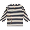 Rhino Print Long Sleeve Shirt, Blue Stripes - Shirts - 2