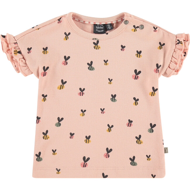 Bee Ruffle Tee, Soft Pink
