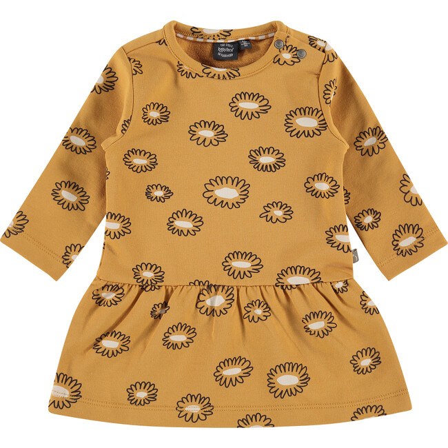 Daisy Printed Dress, Mustard Yellow