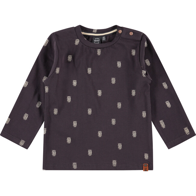 Printed Long Sleeve Shirt, Mocha