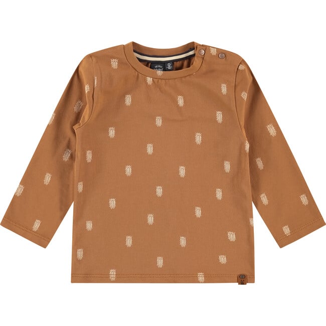 Printed Long Sleeve Shirt, Toffee