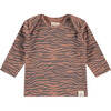 Knit Animal Print Long Sleeve Shirt, Mocha - Shirts - 1 - thumbnail