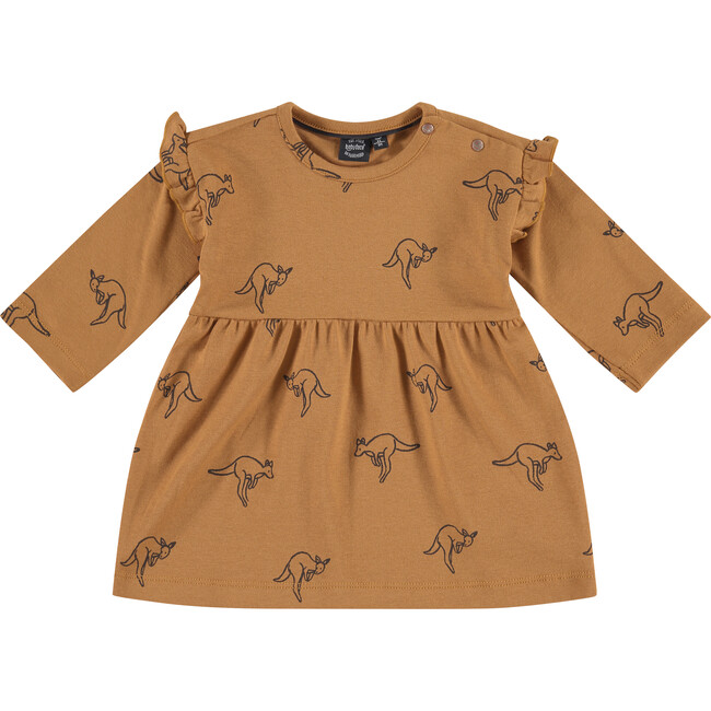 Long Sleeve Kangaroo Dress, Curry