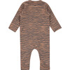Knit Animal Print Long Sleeve Romper, Mocha - Rompers - 2