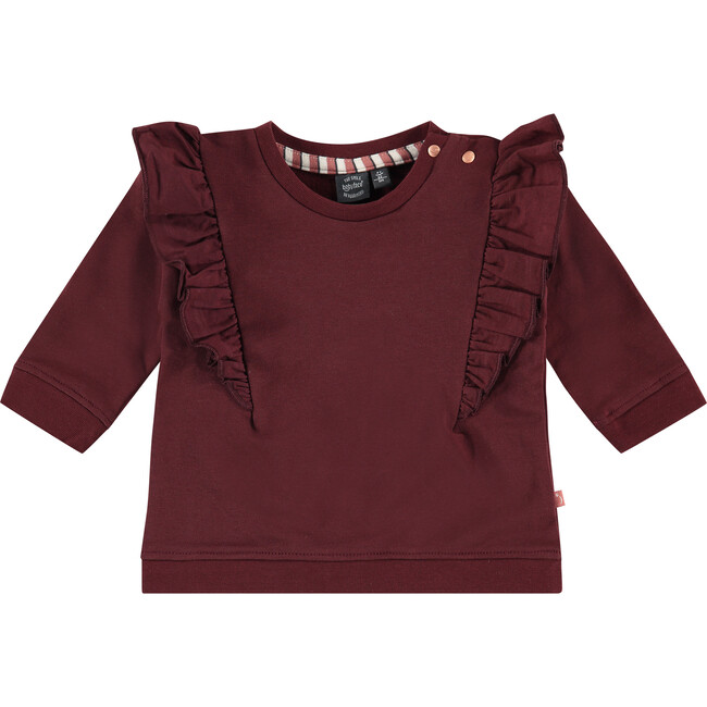 Ruffle Sweatshirt, Red Velvet