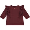 Ruffle Sweatshirt, Red Velvet - Sweaters - 2 - thumbnail