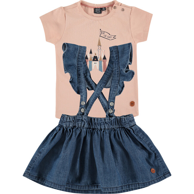 Denim Pinafore, Blue - Dresses - 4
