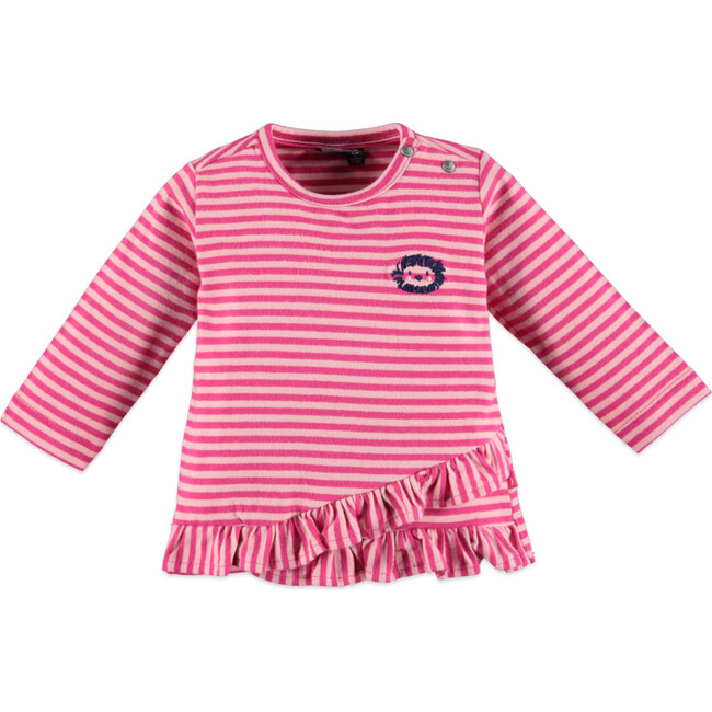 Stripe Lion Tee, Magenta