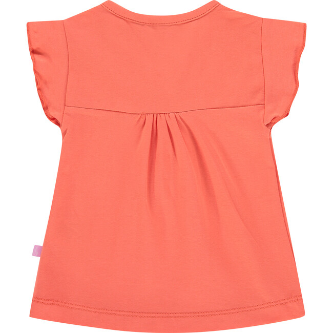 Top, Coral with Flower Detailing - Shirts - 2