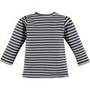 Puff Sleeve Stripes Top, Greydove - T-Shirts - 2