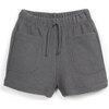 Elasticated Waist 2-Pcket Shorts, Grey - Shorts - 1 - thumbnail