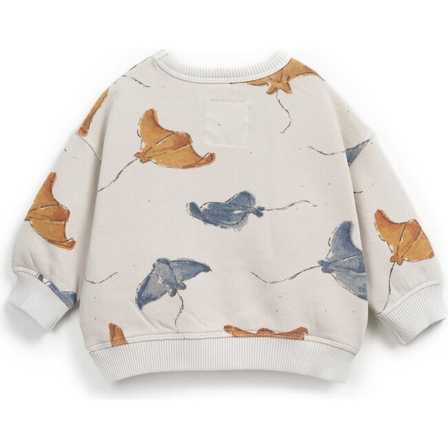 All-Over Sting Ray Print Sweatshirt, Cream