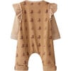 Tree Printed Ruffle Footie, Red - Footie Pajamas - 2 - thumbnail