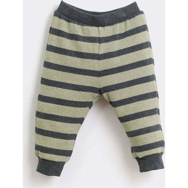 Striped Pants, Green and Grey